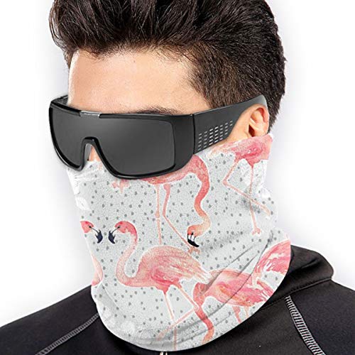 Mascarilla para el cuello de forro polar suave para climas fríos y deportes al aire libre – Tropicana Flamingo (gris) Sml