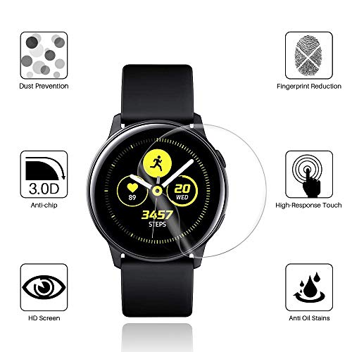 MASCHERI Protector de Pantalla para Samsung Galaxy Watch Active 2 (40mm) / Samsung Galaxy Watch Active, [6-Unidades] Humedecido Instalacion [Anti-Bubble] HD Flexible Film para Samsung Watch Active