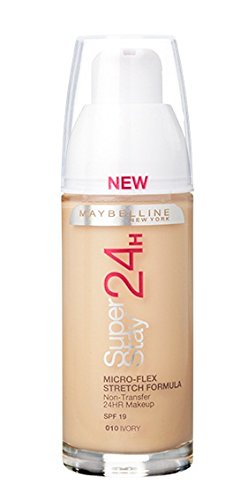 Maybelline Superstay 24HRS 10 Ivory Frasco dispensador - base de maquillaje (Ivory, Piel mixta, Piel seca, Piel normal, Piel grasosa, Piel sensible, Frasco dispensador, 24 h, Francia, 33 mm)