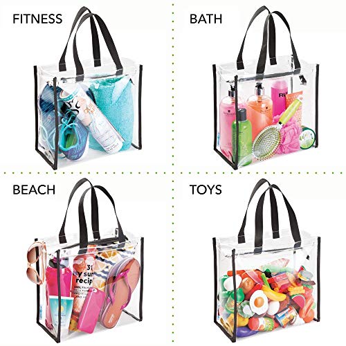 mDesign bolsa viaje perfecta para sus accesorios - Bolsa playa o para artículos de higiene y cosméticos - Bolsa multiusos color transparente/negra