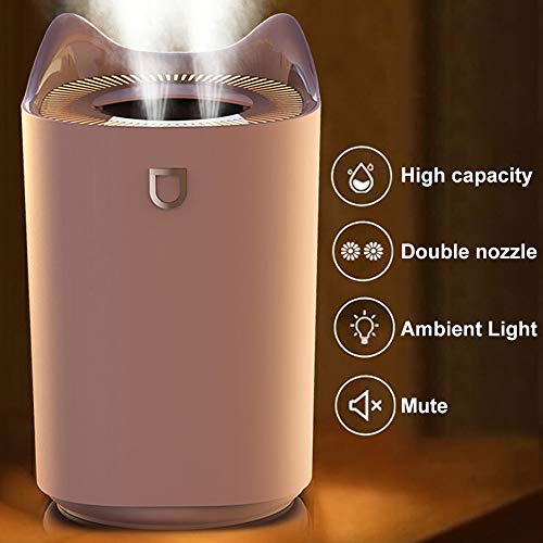 Meele Los Humidificadores De Vapor Frío, Humidificadores Ultrasónicos con Gran Tanque De Agua, 24 Horas De Trabajo, Sin Agua De Apagado Automático, Silencioso Humidificador De Aire 28Db,Blanco