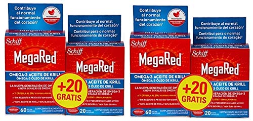 Megared - Omega 3, 60capsulas. Regalo 20capsulas Pack 2un.