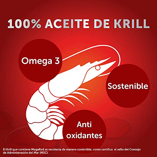 Megared Omega 3 - Aceite de Krill Complemento Alimenticio sin Regusto a Pescado 40 cápsulas