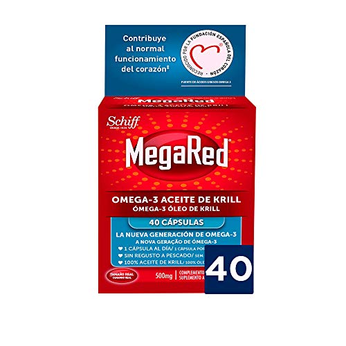 Megared Omega 3 - Aceite de Krill Complemento Alimenticio sin Regusto a Pescado 40 cápsulas