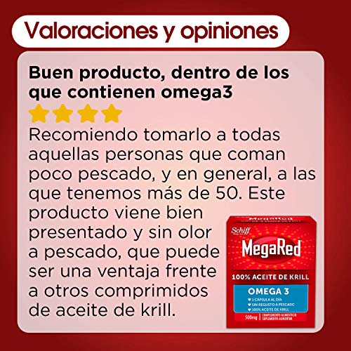 Megared Omega 3 - Aceite de Krill Complemento Alimenticio sin Regusto a Pescado 40 cápsulas