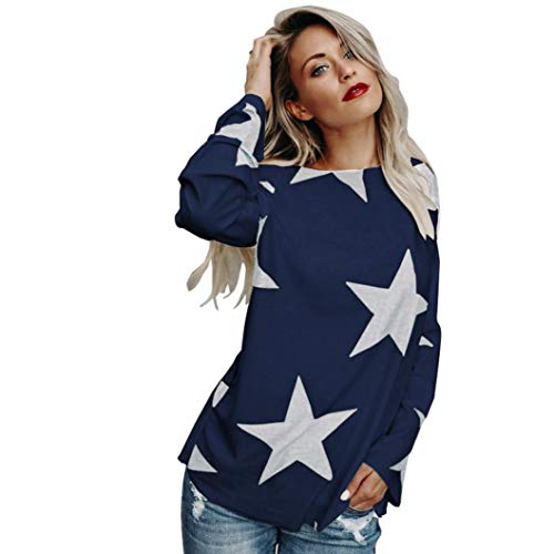 MEIbax 2018 Deportes Moda Mujer Chica Strapless Sudadera Estrella Manga Larga Suelta Recorte su¨¦TER Jersey Tops