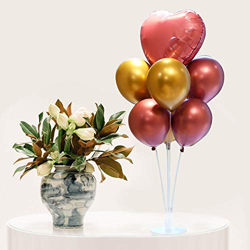 MEJOSER 4 Juegos de Soporte de Globo Mesa Arbol Globos Palos Palitos con Copas Globos Decoraciones Fiestas Cumpleaños Bodas