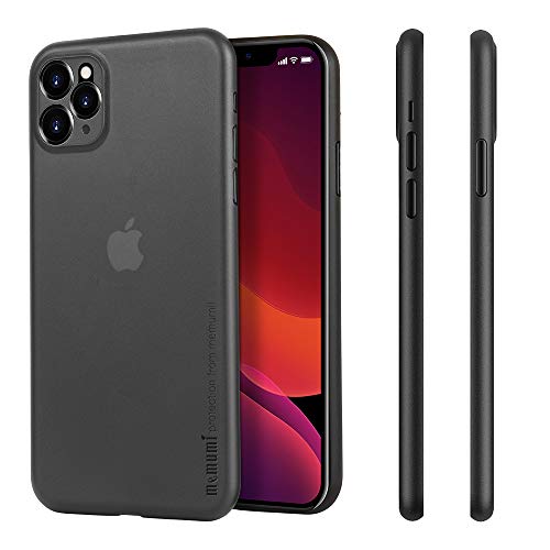 memumi Funda para iPhone 11 Pro Case [0.3mm] Compatible con iPhone 11 Pro 2019 Funda Thin Fit con Caja Ultra Delgada Carcasa Case Anti-Rasguño y Sin Huella Digital (Negro Mate Translúcido)