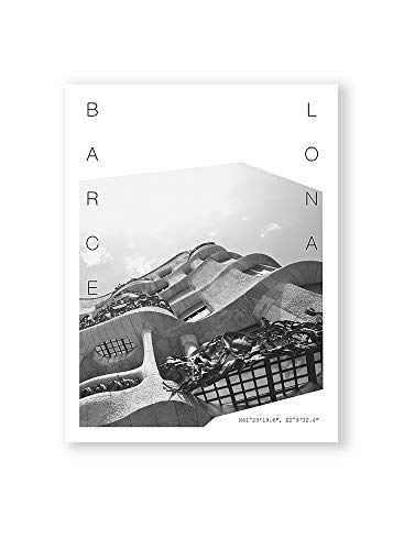 MILUKA Láminas para Enmarcar para Cuadro de Estilo Fotográfico | Póster de Ciudades y Viajes | Barcelona | Blanco y Negro (50 x 70 cm)