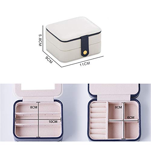 MINGZE Caja para Joyas - Caja de Joyas, Organizador de Joyas, Cajas de Joyería de Viaje para Mujer niña con Espejo, Dos Capas, Cuero de imitación Joyero de Cumpleaños Regalo (Rosa)