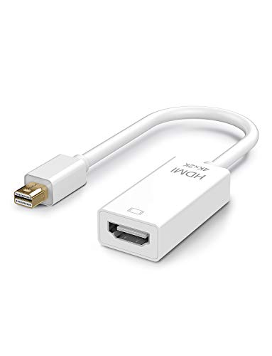 Mini Displayport DP/Thunderbolt a HDMI HDTV Cable VicTsing, Adaptador AV suporte 4K Resolución y Adaptador 3D Compatible para Microsoft Surface Pro 1/2/3, Thinkpad X1/Carbono/Touch/Helix, Blanco