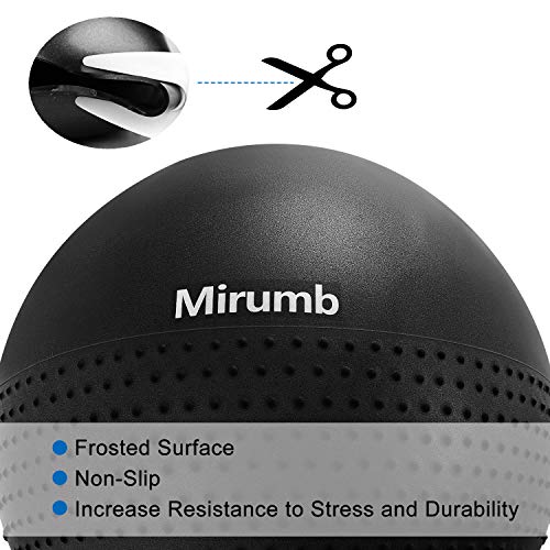 Mirumb - Pelota de gimnasia antiroturas, 75 cm, 65 cm, 55 cm, con bomba, para yoga, embarazo, oficina, silla de equilibrio, fitness, color negro