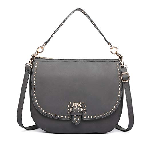 Miss Lulu Bolsos Mujer bandolera Shopper Tote Bolso PU PIEL (negro)