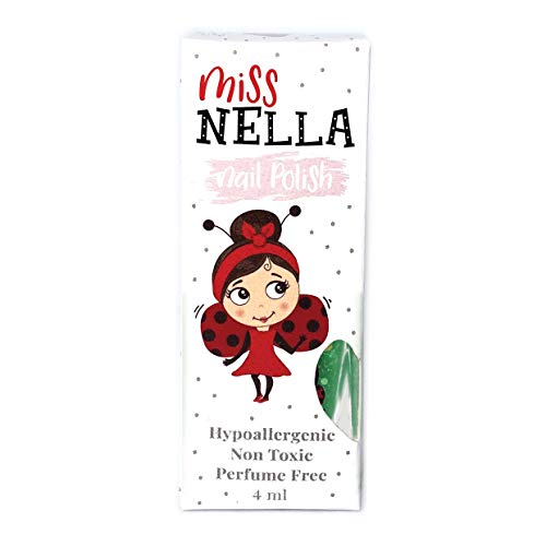 Miss Nella KISS THE FROG- Esmalte verde especial para uñas con brillos para niños, fórmula despegable, a base de agua y sin olor