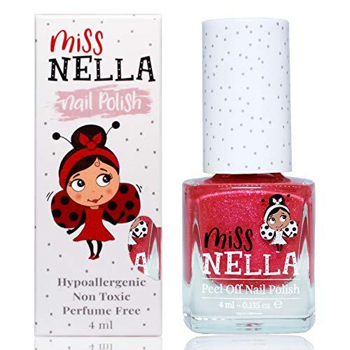 Miss Nella TICKLE ME PINK- rosado Esmalte especial para uñas con brillos para niños, fórmula despegable, a base de agua y sin olor