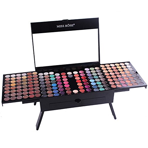 Miss Rose 180 Colors Maquillaje de Labios Duradero Juego Sombras Ojos a Prueba Agua la Gama Colores del Maquillaje, Universal Kit para los Amantes Principiantes y Artista Profesional