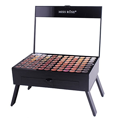 Miss Rose 180 Colors Maquillaje de Labios Duradero Juego Sombras Ojos a Prueba Agua la Gama Colores del Maquillaje, Universal Kit para los Amantes Principiantes y Artista Profesional