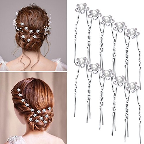 MOAMUN Conjunto De 23pcs Pelo Nupcial Peine Boda Pelo Lado Peina Novia Pin Cabeza Casco Cristal Perlas Flor Novia Dama De Honor