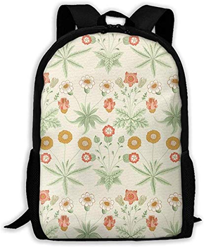 Mochila Escolar Pretty Herbal Flower School Ocio Bolsas De Libros Deportivos Durables Mochilas De Viaje Ligeras Al Aire Libre Mochila De Moda General Informal para Hombres Y Mujeres