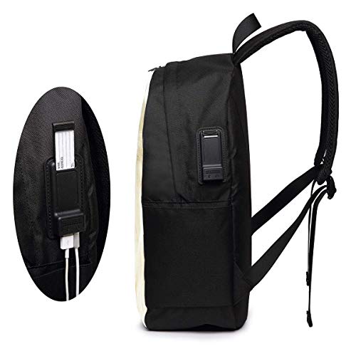 Mochila para portátil FGHJY Fairy Tales Alice con Puerto de Carga USB/Elegantes Mochilas Impermeables Casuales para la mayoría de Las laptops y tabletas de 17/15.6 Pulgadas/para la Escuela de v