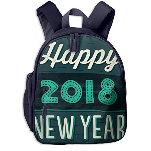 Mochilas Infantiles, Bolsa Mochila Niño Mochila Bebe Guarderia Mochila Escolar con Blog Feliz año Nuevo para Niños De 3 a 6 Años De Edad