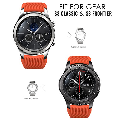 MoKo Correa para Samsung Galaxy Watch 3 45mm/Galaxy Watch 46mm/Gear S3 Frontier/S3 Classic/Huawei Watch GT/GT2 46mm/GT 2e - 22mm Watch Band Deportiva de Silicona Suave Reemplazo Band, Naranja