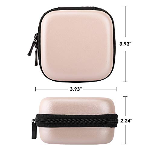 MoKo Estuche Compatible con Adaptador MacBook, Portable Carcasa Rígida EVA Protectora de Transporte para MacBook Cargador/Surface 3 Carga de Energía, Ratón, Auriculares y Disco Flash USB - Oro Rosa