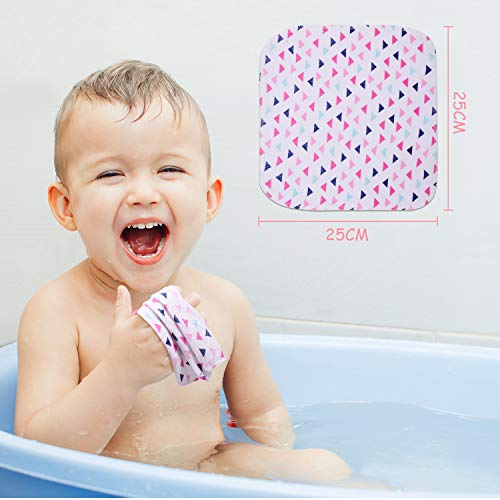 Momcozy Muselina Bebe, 8 Piezas Toalla Bebe de Algodón, Gasas para Bebes Suave, Juego de Toallas Baño, Servilletas de Tela, Toallas para Recién Nacido para Bebé, Niñas, Niños, 25x25cm, Rosado