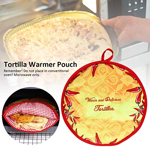 Mona43Henry Auténtica bolsa de calentador de soporte de tortilla de tela mexicana, horno de microondas aislado Tortillera Mexicana seguro para maíz, harina, taco, burrito, quesadilla, pan