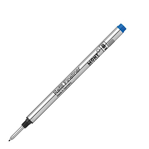 Montblanc 124500 Recambios para Fineliners y Rollerballs de tamaño B – Recargas de alta calidad en color Royal Blue, 1 paquete x 2 Recambios