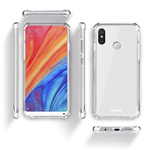 Moozy Funda Silicona Antigolpes para Xiaomi Mi Mix 2S - Transparente Crystal Clear TPU Case Cover Flexible