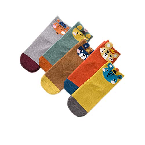 Morbuy Calcetines para Niños, Pack de 5 Pares de Antideslizante Calcetines para Niños Algodón Rico