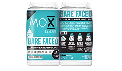 Moxi Loves BAREFACED Cleanser, Infused Makeup Removal Pads 4x 30 Cotton Pads