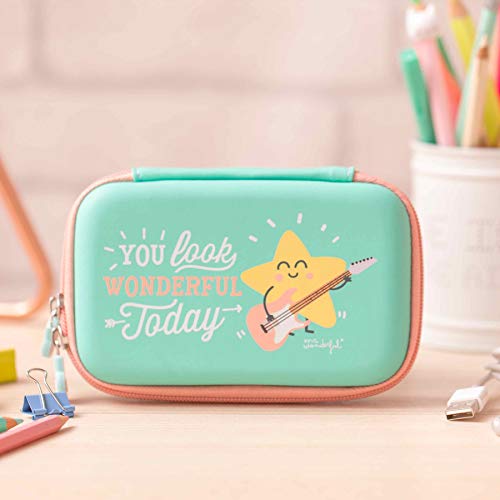 Mr. Wonderful WOA03230 - Funda para Disco Duro portátil, diseño You Look Wonderful Today, Color Verde