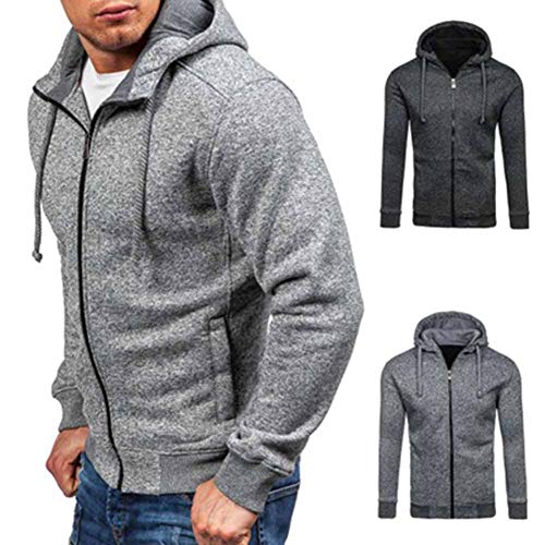 Mr.BaoLong&Miss.GO Suéter con Capucha para Hombre Chaqueta Deportiva De Otoño Chaqueta De Suéter con Cremallera Chaqueta De Punto para Hombre