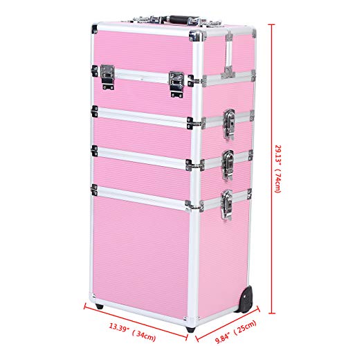 MuGuang 5 en 1 universal beauty case trolley Maletín para maquillaje Estuche de maquillaje Neceser de