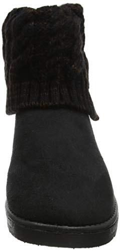 Mujer Botas De Nieve De Punto Unidas para Mujer Negro 39.5 (Talla de Suela es Asiática 41)