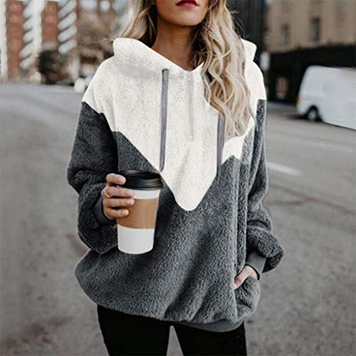 Mujer Sudadera Caliente y Esponjoso Tops Chaqueta Suéter Abrigo Jersey Mujer Otoño-Invierno Talla Grande Hoodie Sudadera con Capucha riou