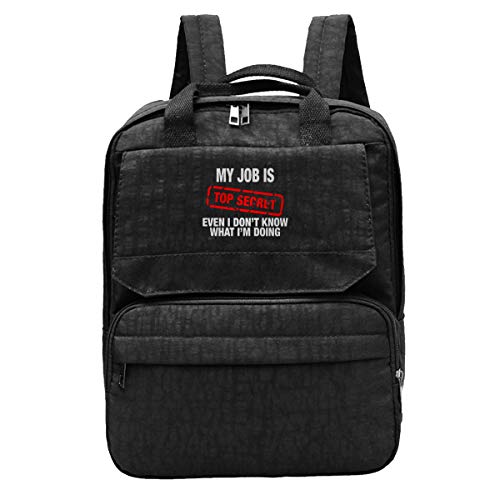 My Job is Top Secret - Mochilas de Viaje para Mujer, Negro (Negro) - Black-48