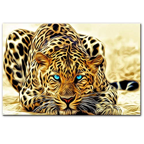 N / A Carteles y Estampados de guepardos Dorados, decoración Moderna de Animales, Cuadros de Pared, Sala de Estar con Pintura de Lienzo de Leopardo, decoración sin Marco A24 60x90cm