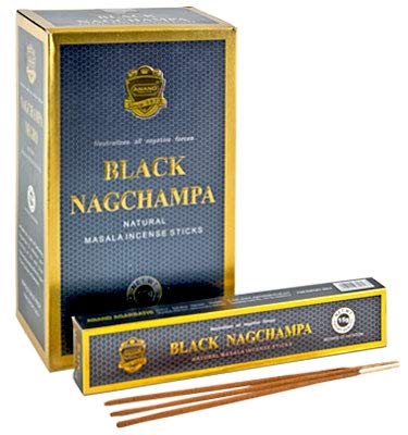 NAG CHAMPA NEGRO 15GR. X 12 CAJITAS = 180GR.