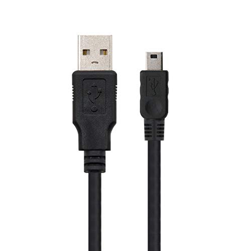 NANOCABLE 10.01.0401 - Cable USB 2.0 a Mini USB, Uso Principal para móviles y cámaras Digitales, Tipo A/M-Mini B/M, Macho-Macho, Negro, 1mts