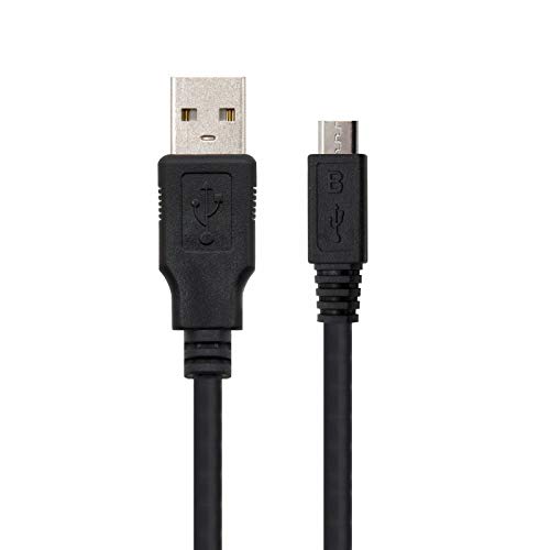 NANOCABLE 10.01.0500 - Cable USB 2.0 a Micro USB, Uso Principal en moviles y camaras Digitales, Tipo A/M-Micro B/M, Macho-Macho, Negro, 0.8mts