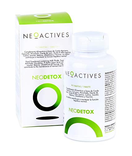 NeoDetox | Suplemento Cardo Mariano, Cúrcuma, Alcachofa, Diente de León, Acido R-Alfa Lipoico, Colina, Inositol, Betaina, Glutationa, Taurina y Colina | Ayuda función hepática normal | 90 Capsulas