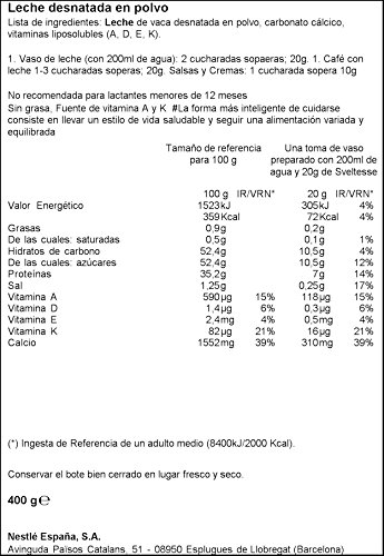 NESTLÉ Sveltesse - Leche desnatada en Polvo - Bote 400g