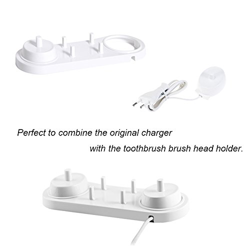 Nincha - Soporte de cepillo de dientes eléctrico con soporte para cepillo de dientes eléctrico + 4 cabezales de cepillo de dientes para Oral-B