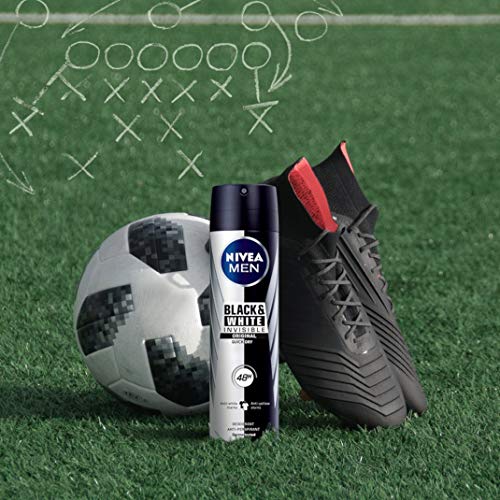 NIVEA MEN Black & White Invisible Original Spray (1 x 200 ml), desodorante antimanchas de cuidado masculino, desodorante invisible para proteger la piel y la ropa