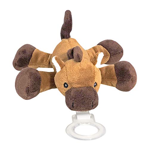 Nookums Paci-Plushies Buddies - Peluche con soporte para chupete - Apto para bebés en cualquier etapa - Incluye chupete de quita y pon - Compatible con las grandes marcas de chupetes - Caballo