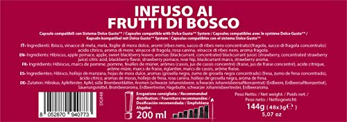 Note D'Espresso Cápsulas de Tisana de Frutas del Bosque Exclusivamente Compatibles con cafeteras de cápsulas Nescafé* y Dolce Gusto* 48 Unidades de 3g, Total: 144 g