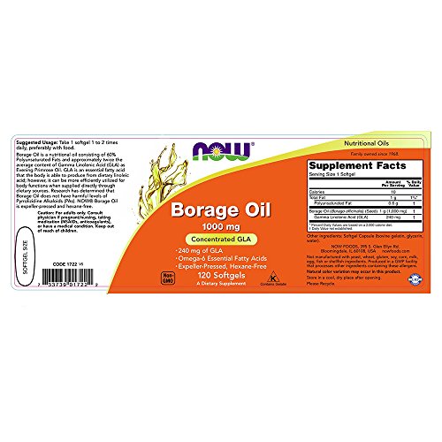 Now Foods, Aceite de Borraja - 1000mg x120caps